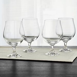 Stemmed Beer, cocktail, juice Glasses, Set of 4, Clear Hotel Collection
